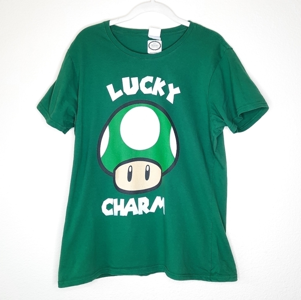 Nintendo Official Lucky Charm Mushroom Tee XL